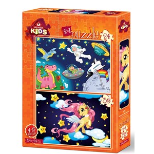 Art Puzzle (4492) - "The Astronaut and The Baby Pegasus" - 24 35 piezas