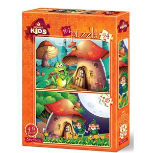 Art Puzzle (4493) - "The Mushroom House" - 24 35 piezas