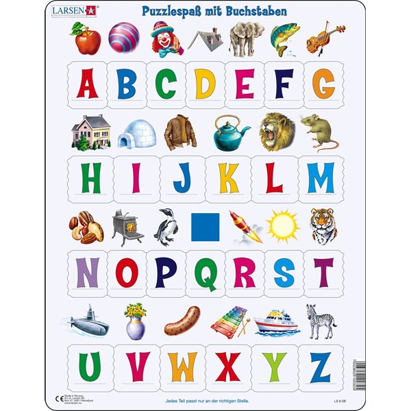Larsen (LS826-DE) - "Learn the Alphabet, 26 Upper Case Letters - DE" - 26 piezas
