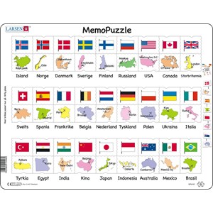 Larsen (GP6-NO) - "Flags and Capitals of 27 Countries" - 54 piezas