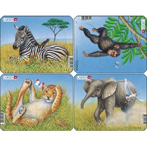 Larsen (M9) - "Lion, Elephant, Ape, Zebra" - 9 piezas