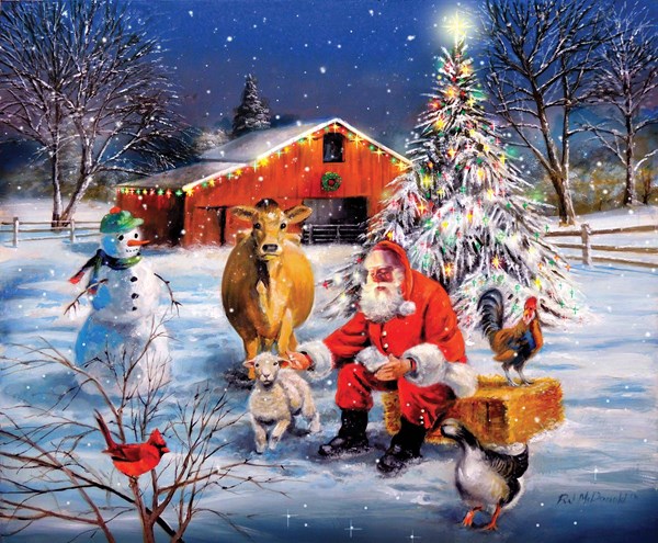 SunsOut (37996) - R.J. McDonald: "Santa at the Farm" - 300 piezas
