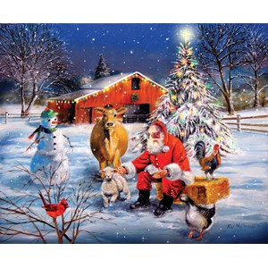 SunsOut (37996) - R.J. McDonald: "Santa at the Farm" - 300 piezas