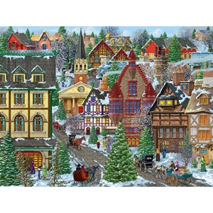 SunsOut (38937) - "Winter Village Square" - 300 piezas