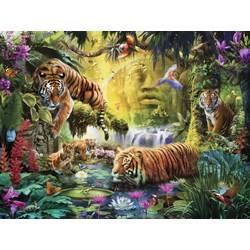 Ravensburger (16005) - "Tranquil Tigers" - 1500 piezas