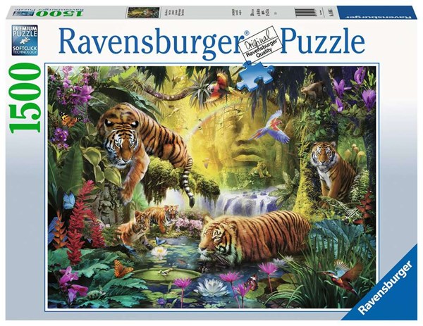 Ravensburger (16005) - "Tranquil Tigers" - 1500 piezas