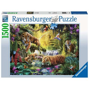 Ravensburger (16005) - "Tranquil Tigers" - 1500 piezas