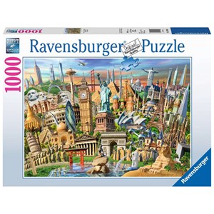 Ravensburger (19890) - "World Landmarks" - 1000 piezas