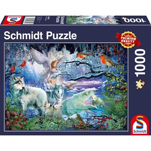 Schmidt Spiele (58349) - "Wolves in a Winter Forest" - 1000 piezas