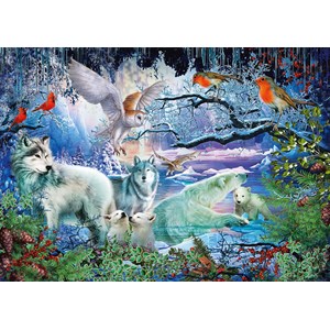 Schmidt Spiele (58349) - "Wolves in a Winter Forest" - 1000 piezas