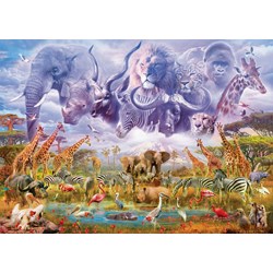 Schmidt Spiele (58356) - "Animals at the Waterhole" - 1000 piezas