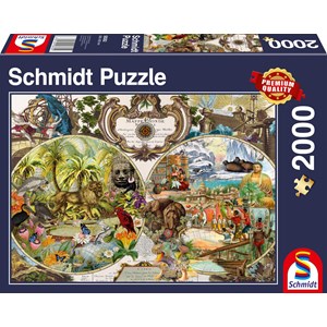 Schmidt Spiele (58362) - "Exotic World Map" - 2000 piezas