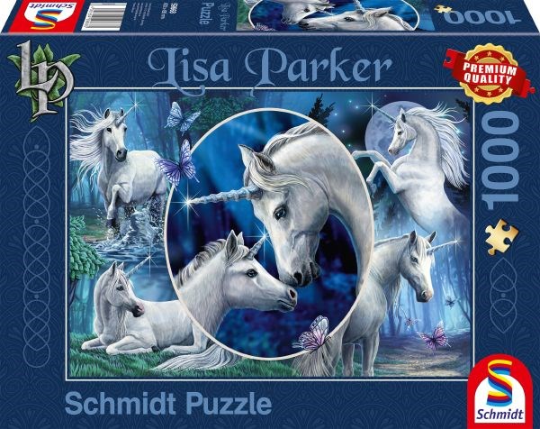 Schmidt Spiele (59668) - Lisa Parker: "Charming Unicorns" - 1000 piezas