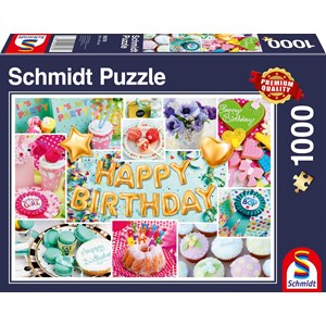 Schmidt Spiele (58379) - "Happy Birthday" - 1000 piezas