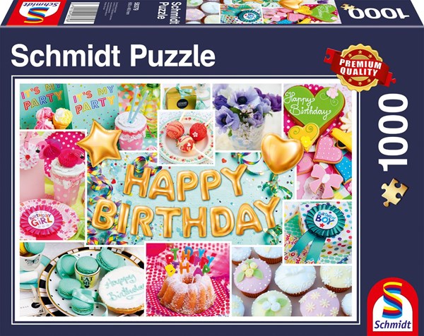 Schmidt Spiele (58379) - "Happy Birthday" - 1000 piezas