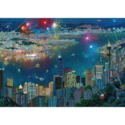 Schmidt Spiele (59650) - Alexander Chen: "Fireworks over Hong Kong" - 1000 piezas