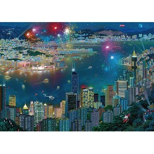 Schmidt Spiele (59650) - Alexander Chen: "Fireworks over Hong Kong" - 1000 piezas