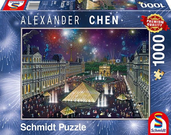 Schmidt Spiele (59648) - Alexander Chen: "Fireworks at the Louvre" - 1000 piezas