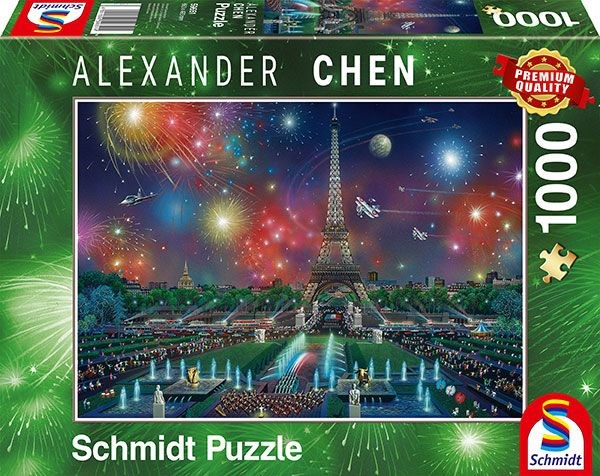 Schmidt Spiele (59651) - Alexander Chen: "Fireworks at the Eiffel Tower" - 1000 piezas
