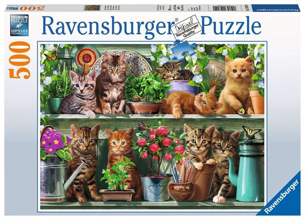 Ravensburger (14824) - "Cats on the Shelf" - 500 piezas
