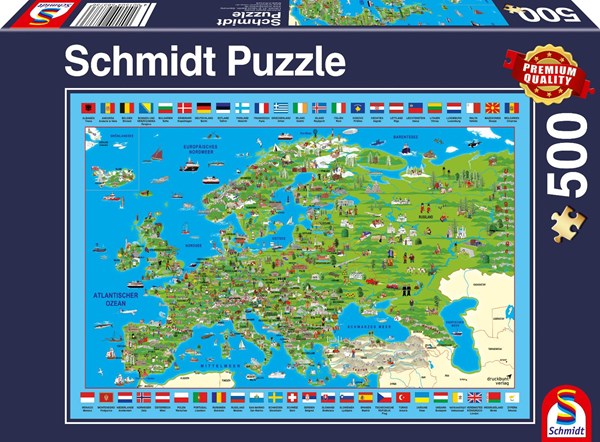 Schmidt Spiele (58373) - "Discover Europe" - 500 piezas