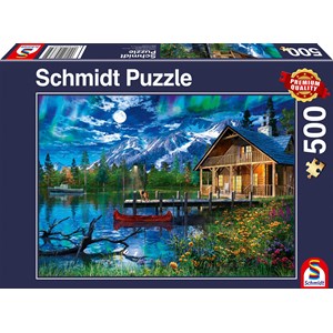 Schmidt Spiele (58365) - "Mountain Lake in the Moonlight" - 500 piezas