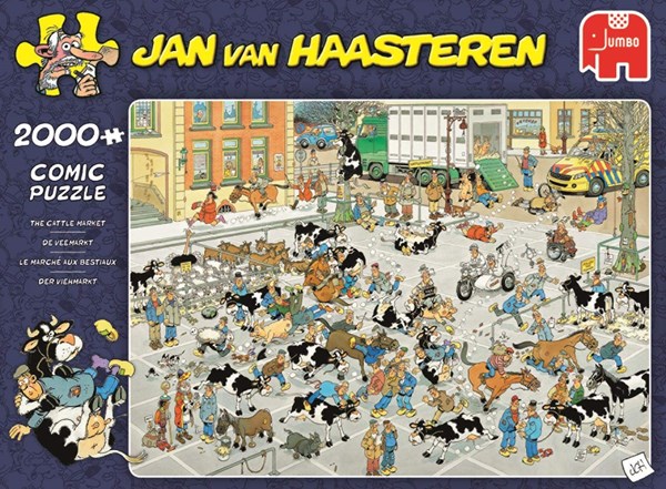 Jumbo (19078) - Jan van Haasteren: "The Cattle Market" - 2000 piezas