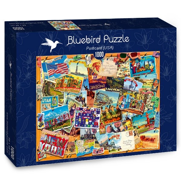 Bluebird Puzzle (70309) - "Postcard, USA" - 1000 piezas