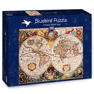 Bluebird Puzzle (70246) - "Antique World Map" - 1000 piezas
