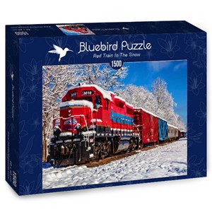 Bluebird Puzzle (70282) - "Red Train In The Snow Red Train In The Snow" - 1500 piezas