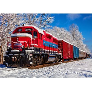 Bluebird Puzzle (70282) - "Red Train In The Snow Red Train In The Snow" - 1500 piezas
