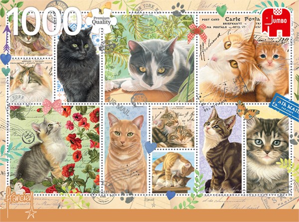 Jumbo (18813) - Francien van Westering: "Cat Stamps" - 1000 piezas