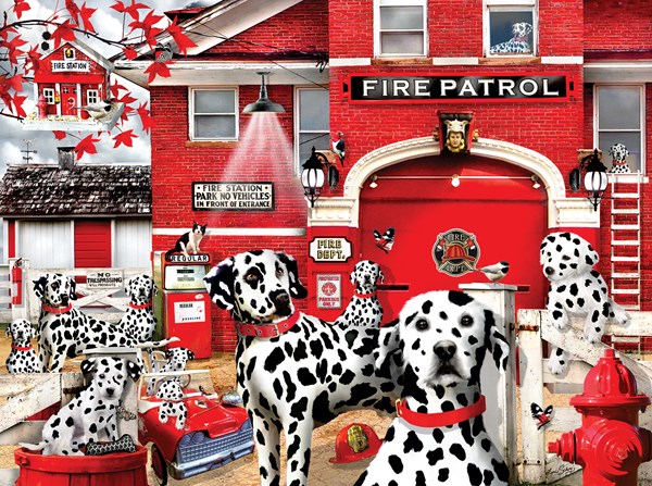 SunsOut (35145) - Lori Schory: "Dalmatian Station" - 1000 piezas