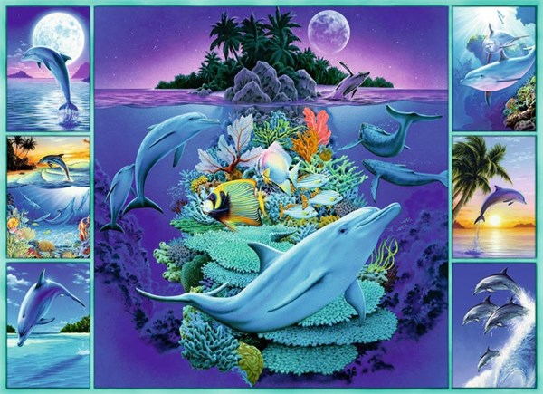 Ravensburger (13191) - "Dolphin Collage" - 300 piezas