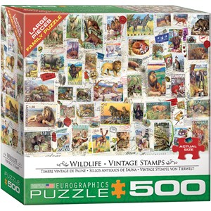 Eurographics (8500-5358) - Barbara Behr: "Wildlife Vintage Stamps" - 500 piezas