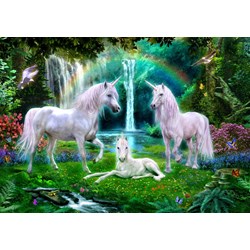 Bluebird Puzzle (70193) - "Rainbow Unicorn Family" - 1000 piezas