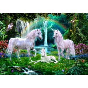 Bluebird Puzzle (70193) - "Rainbow Unicorn Family" - 1000 piezas