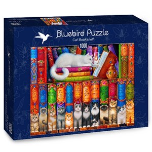 Bluebird Puzzle (70216) - "Cat Bookshelf" - 1000 piezas