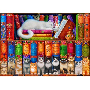 Bluebird Puzzle (70216) - "Cat Bookshelf" - 1000 piezas