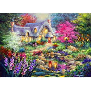 Bluebird Puzzle (70060) - Nicky Boehme: "Cottage Pond" - 1500 piezas