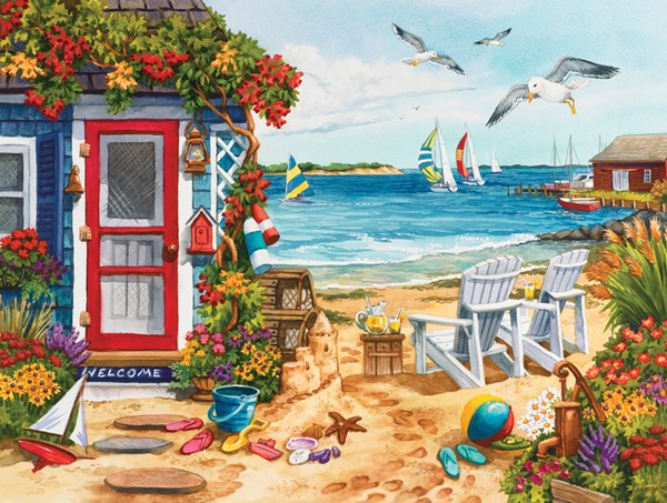 SunsOut (62924) - Nancy Wernersbach: "Beach Summer Cottage" - 1000 piezas