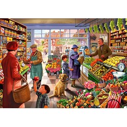 Bluebird Puzzle (70232) - Steve Crisp: "Village Greengrocer" - 1000 piezas