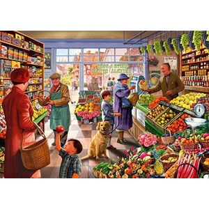 Bluebird Puzzle (70232) - Steve Crisp: "Village Greengrocer" - 1000 piezas