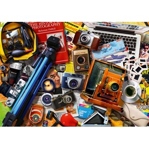 Bluebird Puzzle (70240) - "Retro Camera Tabletop" - 1000 piezas