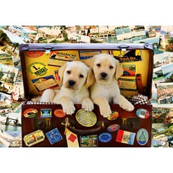 Bluebird Puzzle (70237) - "Two Travel Puppies" - 1000 piezas