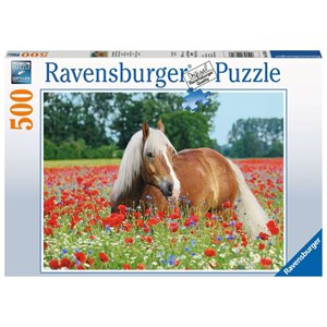 Ravensburger (14831) - "Horse in the Poppy Field" - 500 piezas