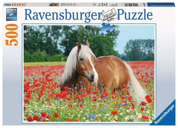 Ravensburger (14831) - "Horse in the Poppy Field" - 500 piezas