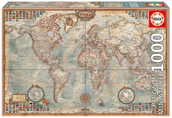 Educa (16764) - "Political Map Of The World" - 1000 piezas