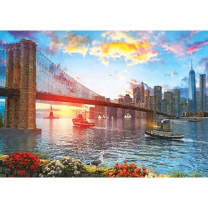 Art Puzzle (5185) - "Sunset on New York" - 1000 piezas