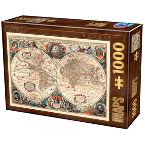 D-Toys (75710) - "Antique World Map" - 1000 piezas